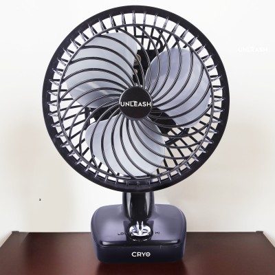 unleash CRYO HIGH SPEED 9 INCH 230 MM TABLE FAN FOR HOME 230 mm Energy Saving 3 Blade Table Fan(Black, Pack of 1)