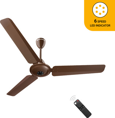 Atomberg | Efficio Alpha, 35W, Energy Saving, 1+1 Warranty, 5 Star 1200 mm 3 Blade Ceiling Fan(BLDC Motor with Remote | Gloss Brown | Pack of 1)