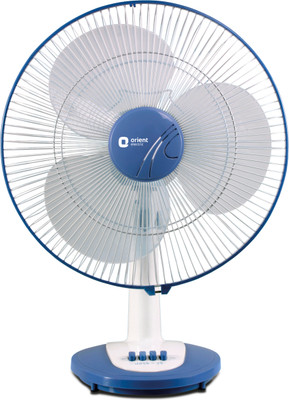 Orient Electric 400 mm Desk 25 400 mm 3 Blade Table Fan(Silent Operation | AZU Blue | Pack of 1)