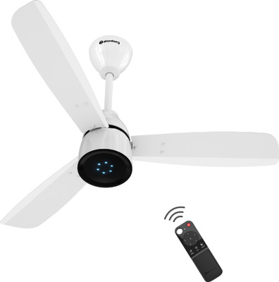 Atomberg Renesa Prime Remote|High Air Delivery|LED Speed Indicator|Low Noise|Sleek Design with 3 Year Warranty BLDC Motor with Remote 900 mm Ceiling Fan(5 Star | Gloss White | Pack of 1)
