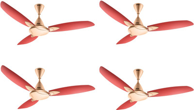 USHA Bloom Primrose, CF with 1 Year Warranty 1250 mm Ceiling Fan(Sparkle Golden, Cherry | Pack of 4)
