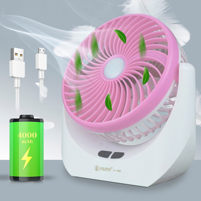 Terviiix High Speed Rechargeable Table Fan with LED Light, For Home, Kitchen, Office 5 Star 1400 mm 3 Blade Table Fan(Ultra High Speed | Pink(USB-High-Powered) | Pack of 1)