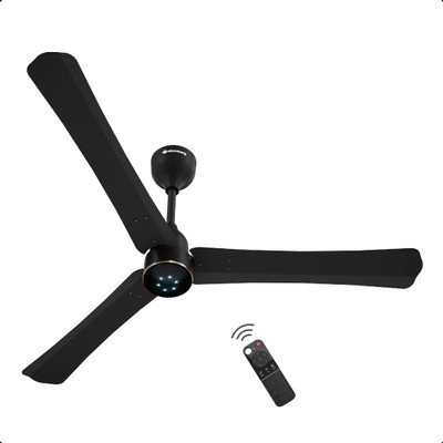 Atomberg Renesa Halo Smart|Voice Controlled|High Air Flow|Low Noise|LED Speed Indicator with 3 Year Warranty BLDC Motor with Remote 1200 mm Ceiling Fan(5 Star | Midnight Black | Pack of 1)