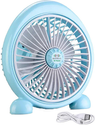 RENMAX Mini Table Personal Fan 8306 with 1 Year Warranty 140 mm Table Fan(Multicolor | Pack of 1)