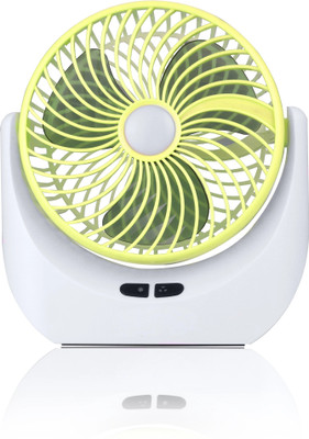 NexusCool High Speed Rechargeable Table Fan with LED Light, For Kitchen, Office, Home with 1 Year Warranty Ultra High Speed 1400 mm Table Fan(5 Star | Yellow | Pack of 1)