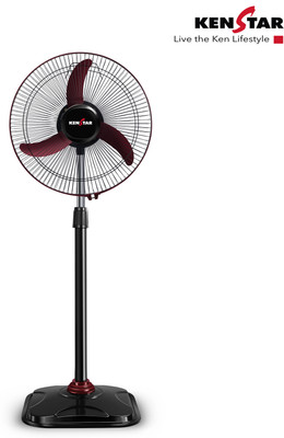 Kenstar Wind Speed Ultra MRN with 2 Year Warranty Ultra High Speed 400 mm Pedestal Fan(Maroon, Black | Pack of 1)