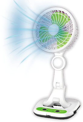 DRUMSTONE Foldable Whisper-Quiet Performance Rechargeable Cooling Fan - 15 Year Warranty 3 Blade Table Fan(Multicolor | Pack of 1)