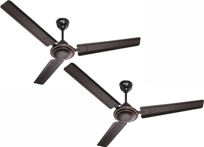 GESTOR Aero Ultra High Speed 48 inch 1200 mm 3 Blade Ceiling Fan(Anti Dust | Smoked Brown | Pack of 2)