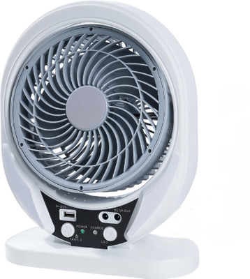 DRUMSTONE Solar and DC Rechargeable Night Light Solution Cooling Fan - 15 Years Warranty with 1 Year Warranty Table Fan(White | Pack of 1)