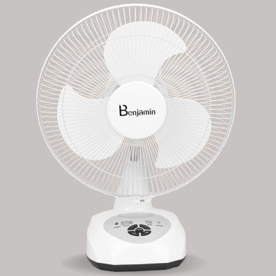 MrRight by Fippy Now Benjamin MR-5912 Home Warranty AC/DC 12 Inch Blade Rechargeable Battery Fan 304.8 mm 3 Blade Table Fan(Silent Operation | White | Pack of 1)