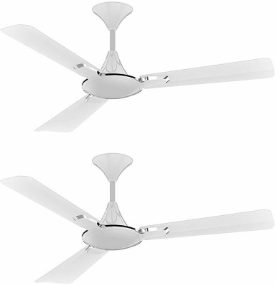 Crompton Aura2 Prime 1200 mm 3 Blade Ceiling Fan(Anti Dust | Pearl White Chrome | Pack of 2)