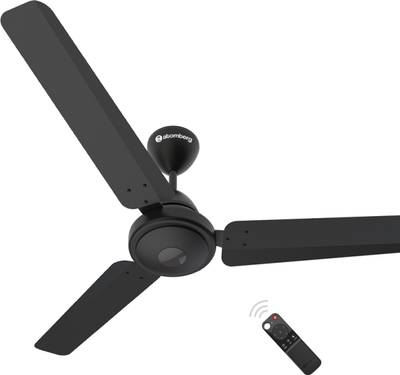 Atomberg Efficio 1200 mm BLDC Motor with Remote 3 Blade Ceiling Fan  (Midnight Black, Pack of 1)