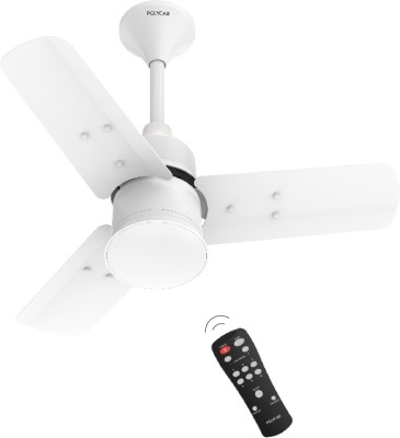 Polycab Silencio Mini BLDC 24C Ceiling Fan with Remote 600 mm 3 Blade Ceiling Fan(MATT SATIN WHITE, Pack of 1)
