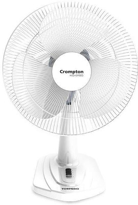 Crompton HS Torpedo with 2 Year Warranty Energy Saving 400 mm Table Fan(KD White | Pack of 1)