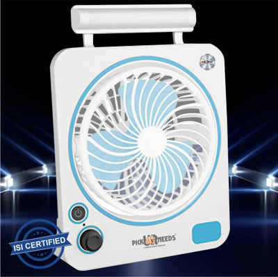 Pick Ur Needs Rechargeable Portable Mini Table Fan 2 Mode LED Tube Light With USB Charging with 1 Year Warranty Energy Saving 3 mm Table Fan(Blue | Pack of 1)