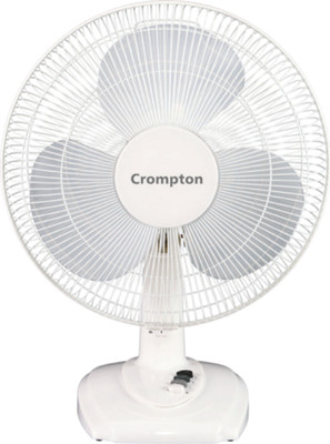 Crompton Hiflo Wave Plus 400 mm 3 Blade Table Fan(Anti Dust | KD White | Pack of 1)