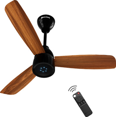 Atomberg Renesa Prime Remote|High Air Delivery|LED Speed Indicator|Low Noise|Sleek Design with 3 Year Warranty BLDC Motor with Remote 900 mm Ceiling Fan(5 Star | Honey Maplewood | Pack of 1)