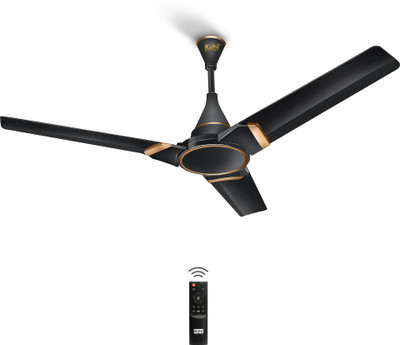 KUHL Prima A3 1200mm Decorative Power Saving|29W|Saves upto 65% Electricity with 1 Year Warranty BLDC Motor with Remote 1200 mm Ceiling Fan(5 Star | Black | Pack of 1)