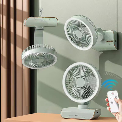 Sampri USB Rechargeable Fan with Powerful LED Light Portable Desk Fan Personal Mini Fan 3 mm 3 Blade Table Fan(Ultra High Speed | Green-O | Pack of 1)