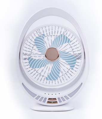 Keekos Personal Mini Fan Cooler with LED Light,3 Speeds Portable Table Fan Cooler 180 with 1 Year Warranty Ultra High Speed 3 mm Table Fan(Deep White | Pack of 1)