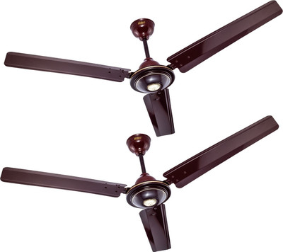 Almo Centa Ultra Stylish Decorative Designed, High Speed 1200 mm 3 Blade Ceiling Fan(Brown | Pack of 2)