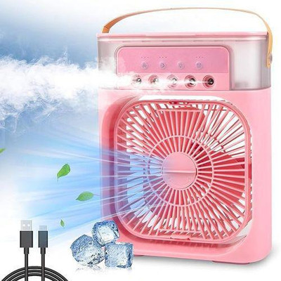 DRUMSTONE 7-Color LED Portable Air Cooler – 4-in-1 Fan, Humidifier & AC 5 Star 5 mm 1 Blade Table Fan(Multicolor | Pack of 1)
