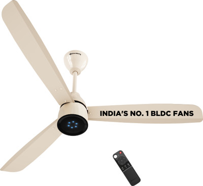 Atomberg Renesa Prime Remote|High Air Delivery|LED Speed Indicator|Low Noise|Sleek Design with 3 Year Warranty BLDC Motor with Remote 1200 mm Ceiling Fan(5 Star | Seasand Ivory | Pack of 1)