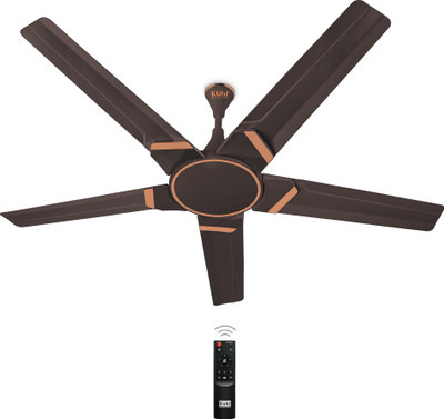KUHL Brise Star E5 65% Power Saving with 5 Year Warranty BLDC Motor with Remote 1320 mm Ceiling Fan(5 Star | Espresso | Pack of 1)