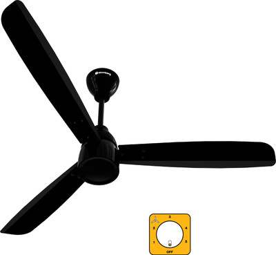 Atomberg Renesa Prime Regulator Operated|High Air Delivery|Low Noise|Sleek Design with 3 Year Warranty BLDC Motor with Remote 1200 mm Ceiling Fan(5 Star | Black | Pack of 1)