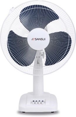 Sansui Chetak High Speed 400 mm 3 Blade Table Fan(Blue and White, Pack of 1)
