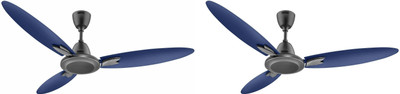 USHA CF1250MM Bloom Magnolia Sparkle Grey and Blue Pack of 2 with 2 Year Warranty Ultra High Speed 1253 mm Ceiling Fan(Grey and Blue | Pack of 2)