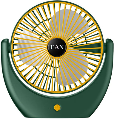 LACCO USB TableFansFolding Rechargeable Fan LED Light And MultifunctionUSB 2025 MODEAL Oscillating Small Desk With 4000 Mah Battery Operated USB Fan(F05 Fan - Dark Green)