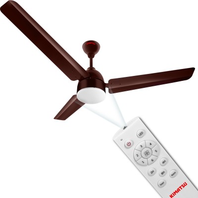 Kimatsu Vayu 1200 mm BLDC Motor with Remote 3 Blade Ceiling Fan(Brown, Pack of 1)