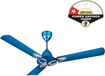 BAJAJ Novella 1200mm Vivid Blue Ceiling Fan with 2 Year Warranty Ultra High Speed 1200 mm Ceiling Fan(1 Star | Vivid Blue | Pack of 1)