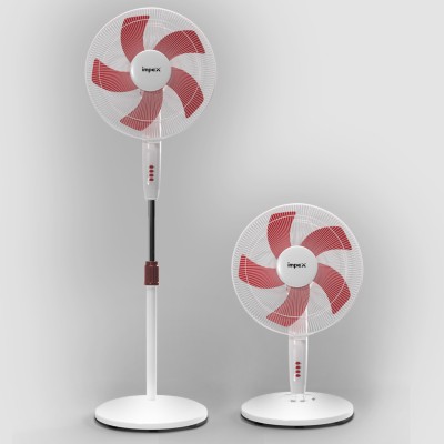 IMPEX Table pedestal 2 in 1 convertible 400 mm 5 Blade Pedestal Fan(Red, white | Pack of 1)