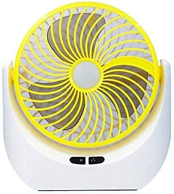 Lalson's High Speed-Rechargeable Table Fan with LED Light, For Home, Office Desk, Kitchen 5 Star 1400 mm Ultra High Speed 3 Blade Table Fan(Yellow, Pack of 1)