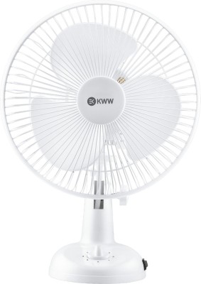 KWW Windee 225 mm Silent Operation 3 Blade Table Fan(White, Pack of 1)