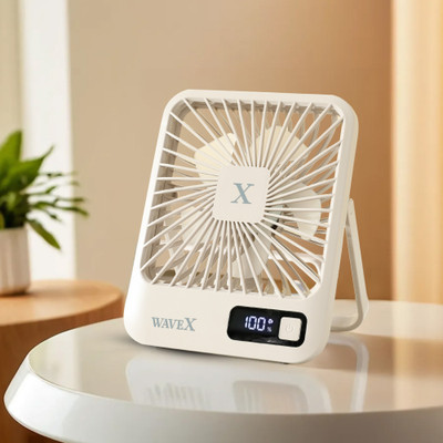 Candes Digital Portable Mini Fan 5 Star 50 Mm 5 Blade Table Fan  (Khaki | Pack Of 1) For Rs. 499 @ 74 %