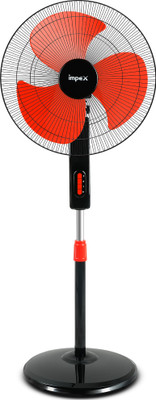 IMPEX Orion DX High-Speed Pedestal/Table Fan | Telescopic Height Adjustment with 2 Year Warranty Ultra High Speed 400 mm Pedestal Fan(Red and Black | Pack of 1)
