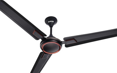 SUPER APPLIANCES RALPH DLX 1 Star 1200 mm 3 Blade Ceiling Fan(Energy Saving | Black | Pack of 1)