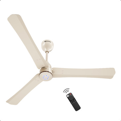 Atomberg Renesa Halo Smart|Voice Controlled|High Air Flow|Low Noise|LED Speed Indicator with 3 Year Warranty BLDC Motor with Remote 1200 mm Ceiling Fan(5 Star | Seasand Ivory | Pack of 1)