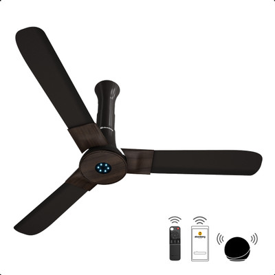 Atomberg Studio Smart+|Voice Control|Adjustable Canopy|High Air Flow|LED Speed Indicator with 3 Year Warranty BLDC Motor with Remote 1200 mm Ceiling Fan(5 Star | Earth Brown | Pack of 1)