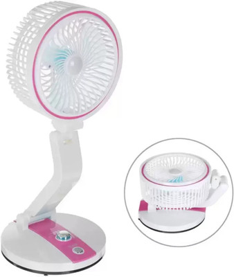 Lipzie Fan Air Cooling Portable Charging Standing Fan Mini Fan USB Rechargeable with 1 Year Warranty 3 mm Table Fan(Pink, white | Pack of 1)