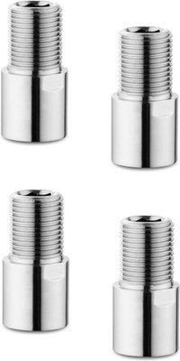 Oleanna Extension Nipple Faucet For Fitting Full Brass 1.5inch Silver Chrome Pack Of 4 Faucet Nozzle(Screw On)