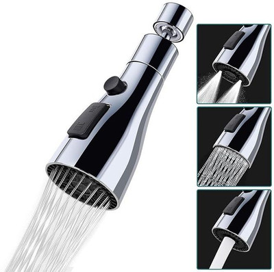 PEESTI Faucet head Universal Kitchen Faucet 3-Function Pull Down Sink Tap Extender Faucet Mount(Screw On)