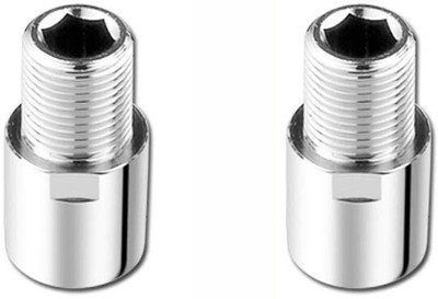 Spazio Full Brass CP Extension Nipple 1.5 Inch, Chrome Plated, Pack of 2 Faucet Nozzle(Screw On)