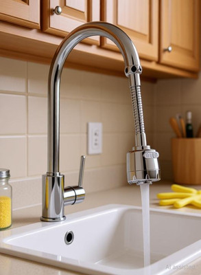 Robustt 360° Rotating Tap Extension for Kitchen Sink | 2 Flow Modes with Button Control Faucet Nozzle(Screw On)