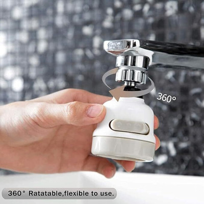 KESHUENTERPRISE Flexible Kitchen Tap Head Movable Sink Faucet 360° Rotatable Faucet Mount(Screw On)