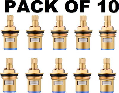 REIOENT PACK OF 10 Brass Ceramic Disc Cartridge Quarter Turn 1/2 Faucet Spindle(Screw On)