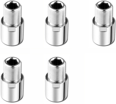 Spazio Full Brass CP Extension Nipple 1.5 Inch, Chrome Plated, Pack of 5 Faucet Nozzle(Screw On)